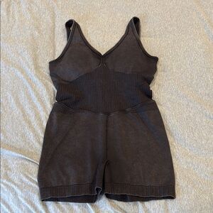 Black Sleeveless Knit Romper